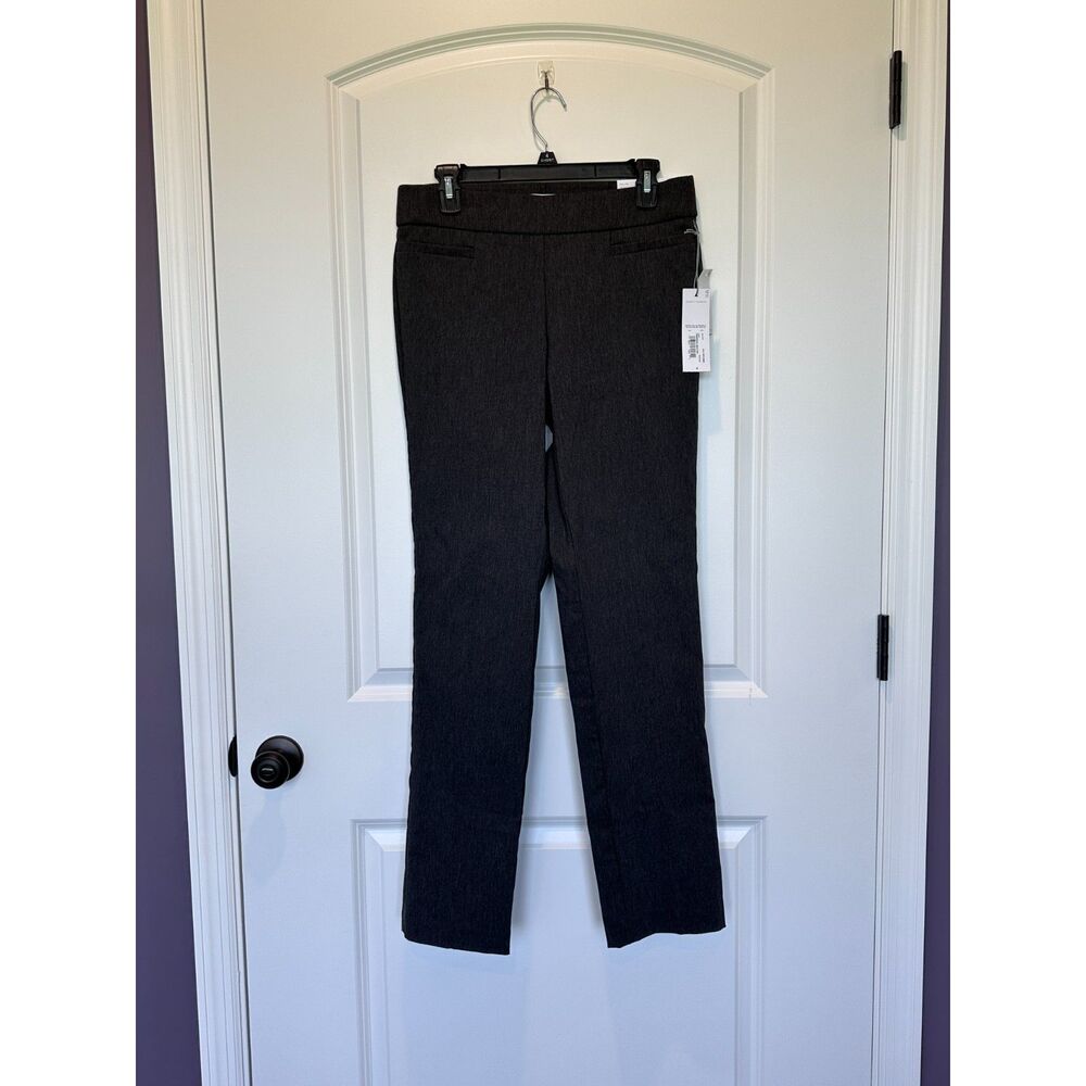 NWT Liz Claiborne Lisa Straight Leg Mid-Rise Pants Gray Size 4
